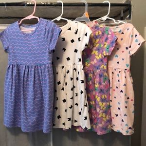 4 pack short sleeved toddler dresses